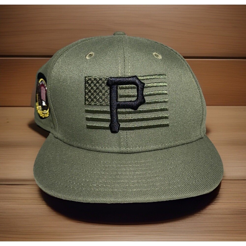 Pittsburgh Pirates Hat New Era 59FIFTY Fitted Armed Forces Day MLB 2023 Sz 7 5/8